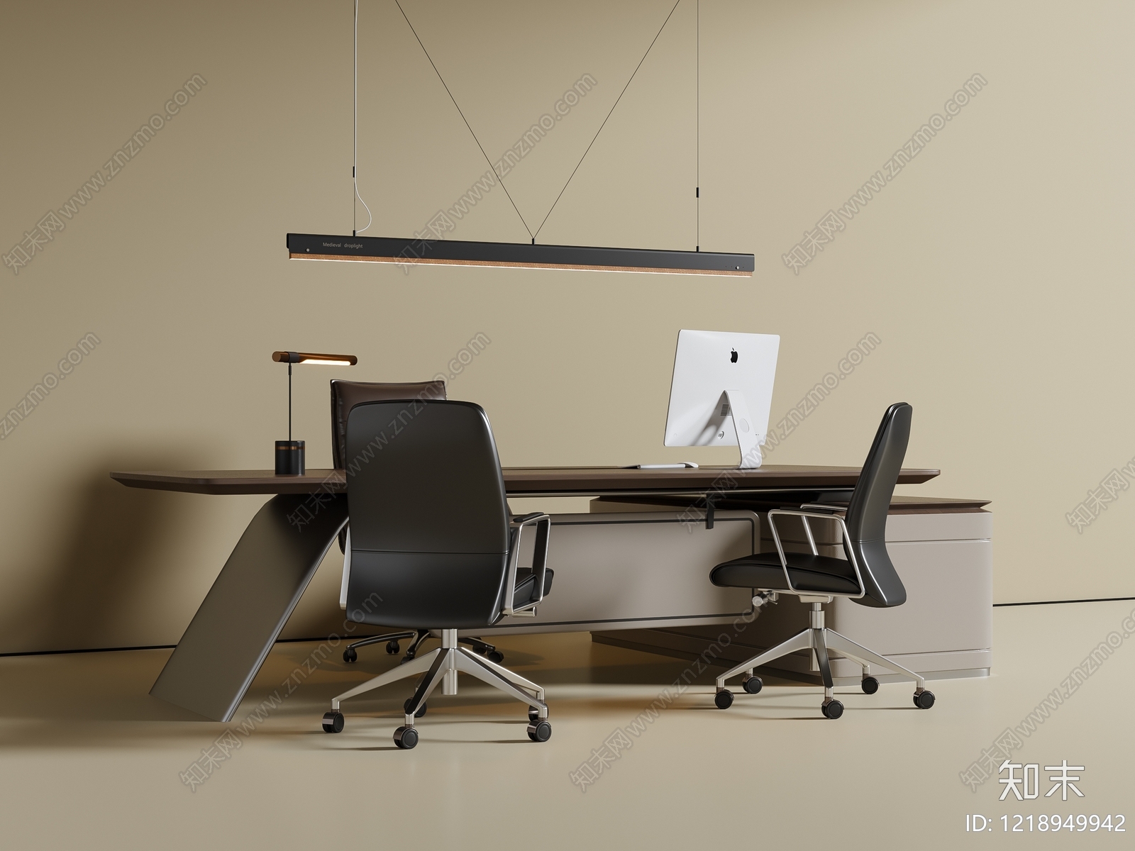 意式极简办公桌椅3D模型下载【ID:1218949942】