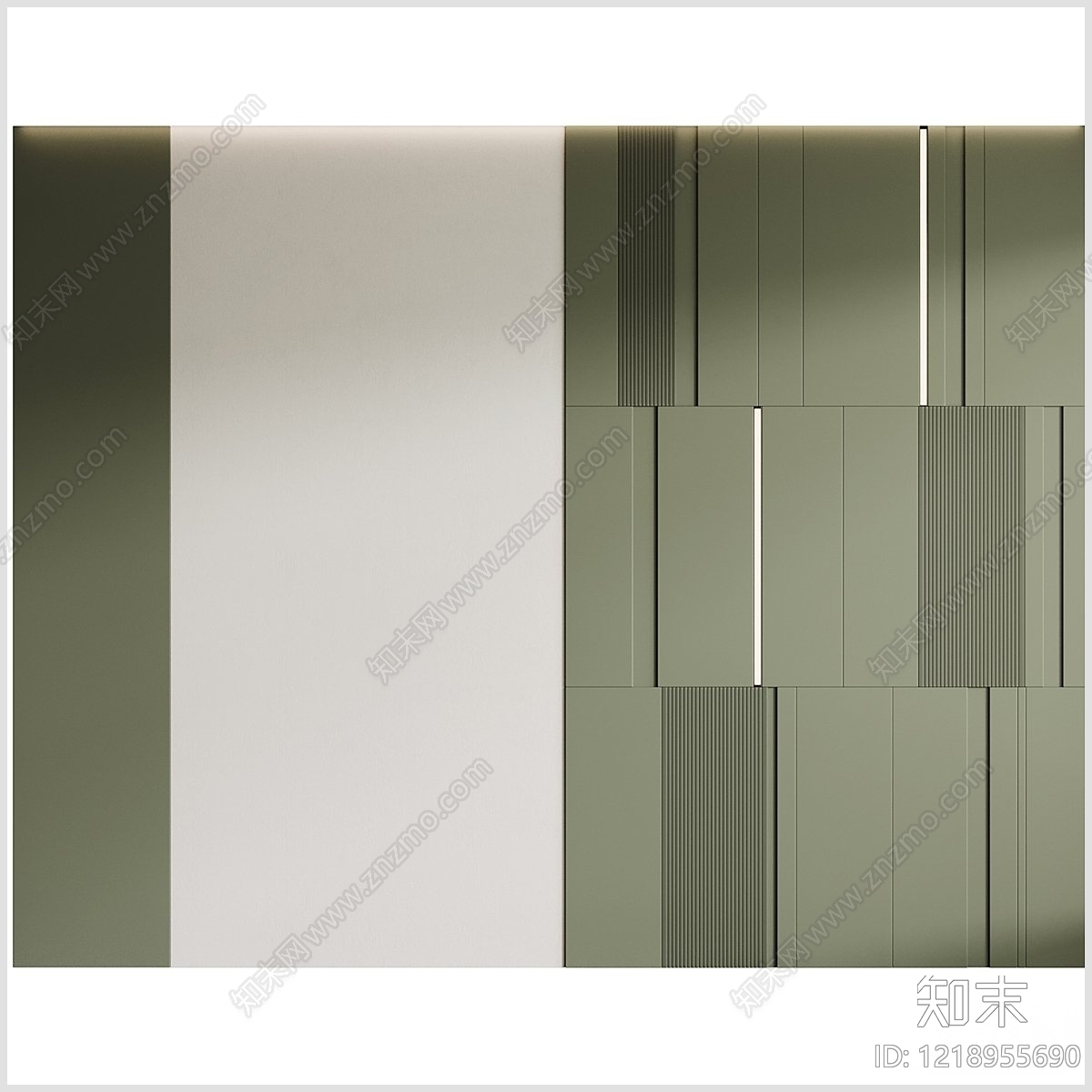 极简床头背景墙3D模型下载【ID:1218955690】