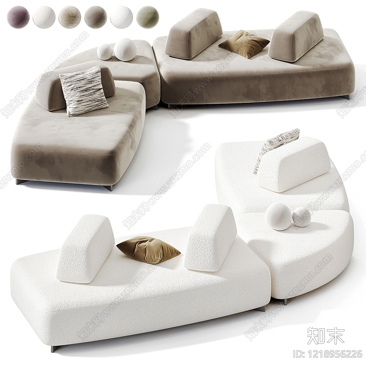 意式极简沙发组合3D模型下载【ID:1218956226】