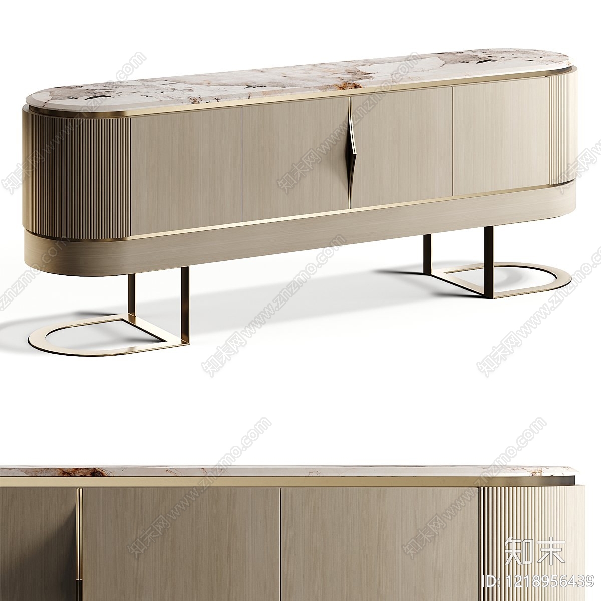 意式轻奢电视柜3D模型下载【ID:1218956439】