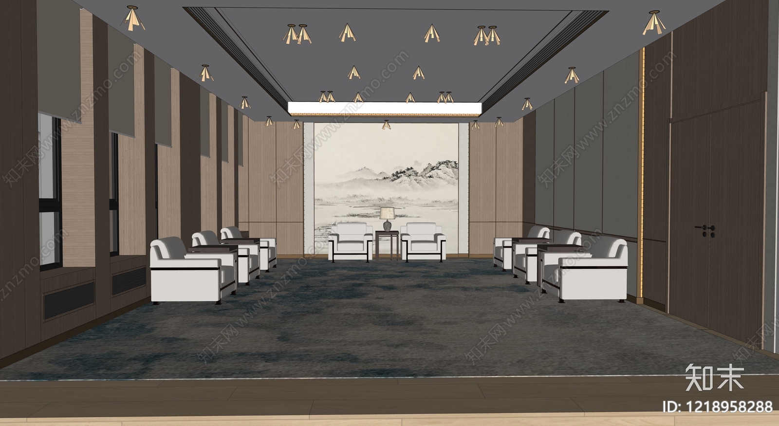 新中式接待室SU模型下载【ID:1218958288】