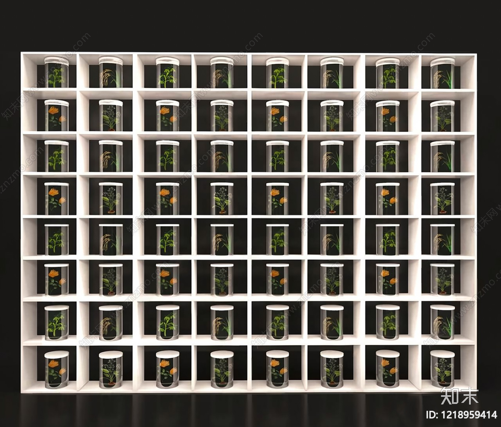 极简主义绿植墙SU模型草图