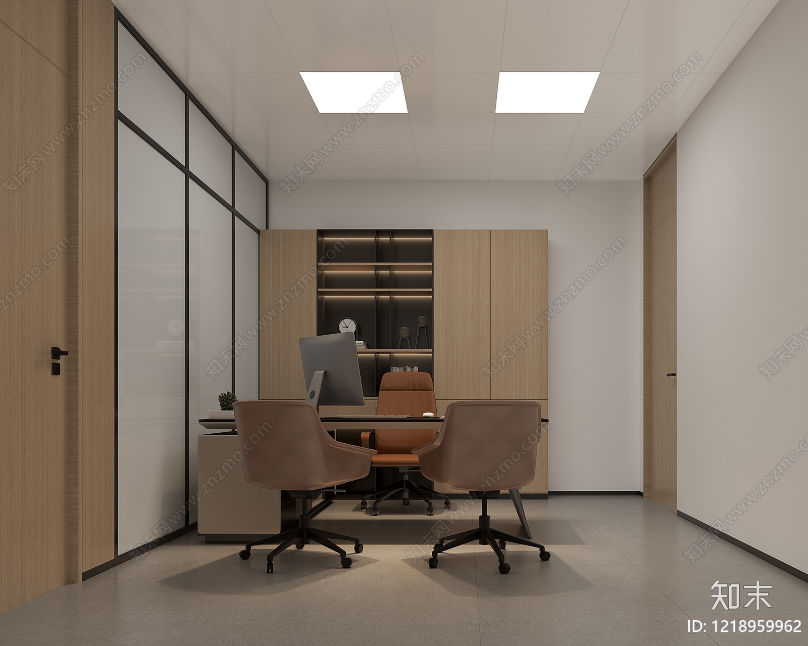 现代简约经理办公室3D模型下载【ID:1218959962】