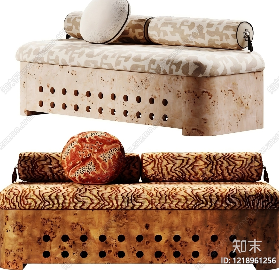 中古风床尾凳SU模型下载【ID:1218961256】