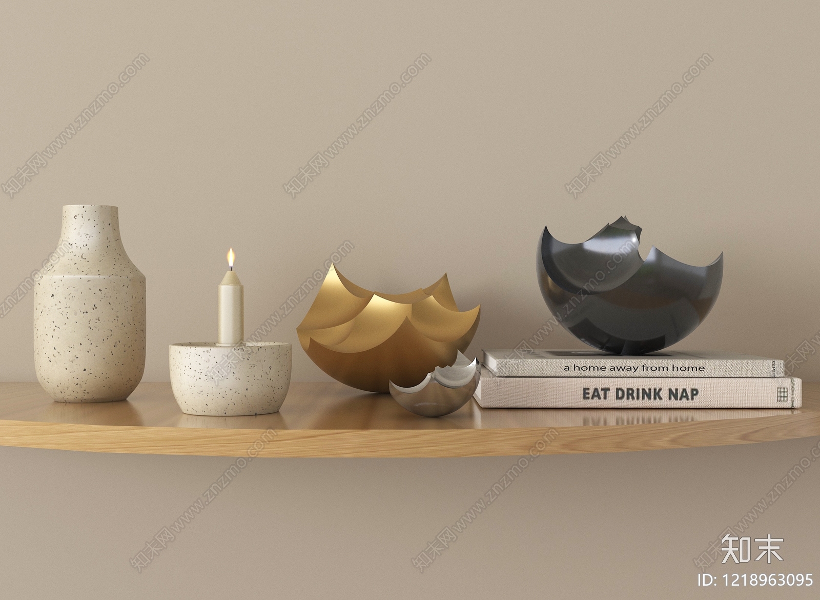 极简摆件组合3D模型下载【ID:1218963095】