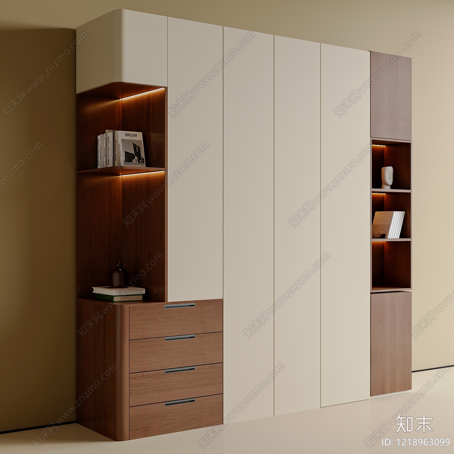 现代简约衣柜3D模型下载【ID:1218963099】