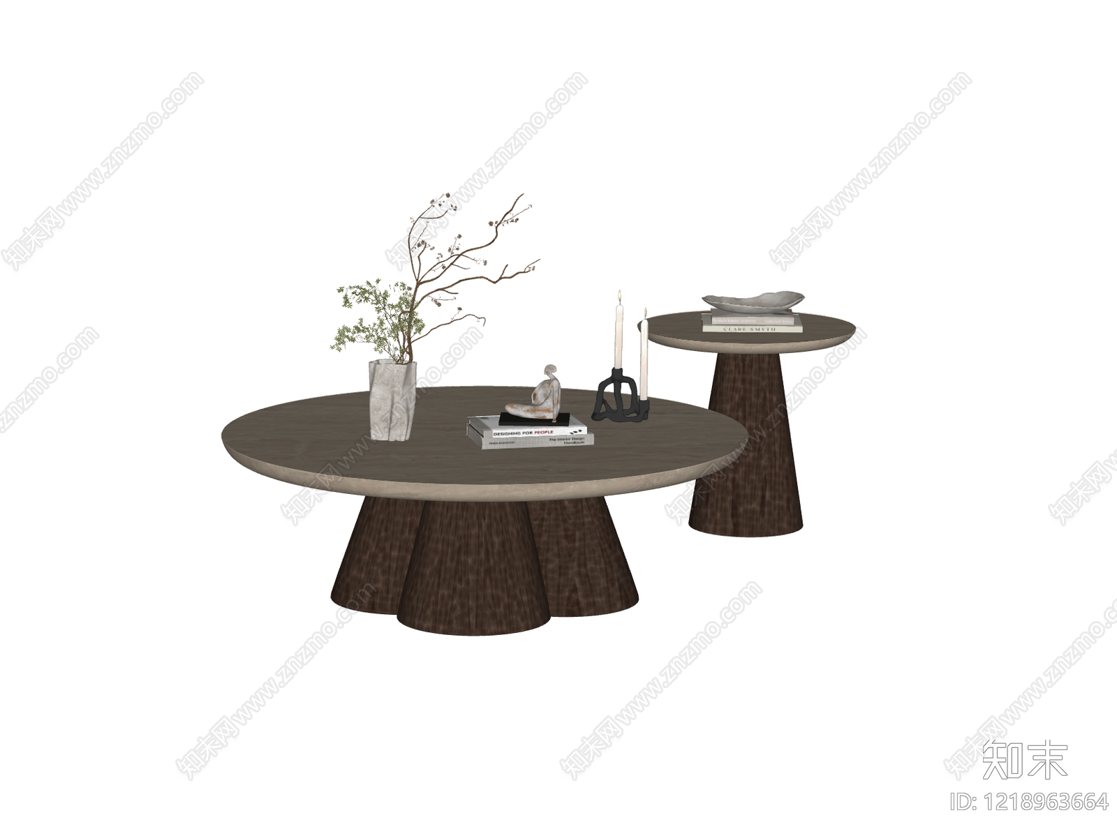 侘寂茶几SU模型下载【ID:1218963664】