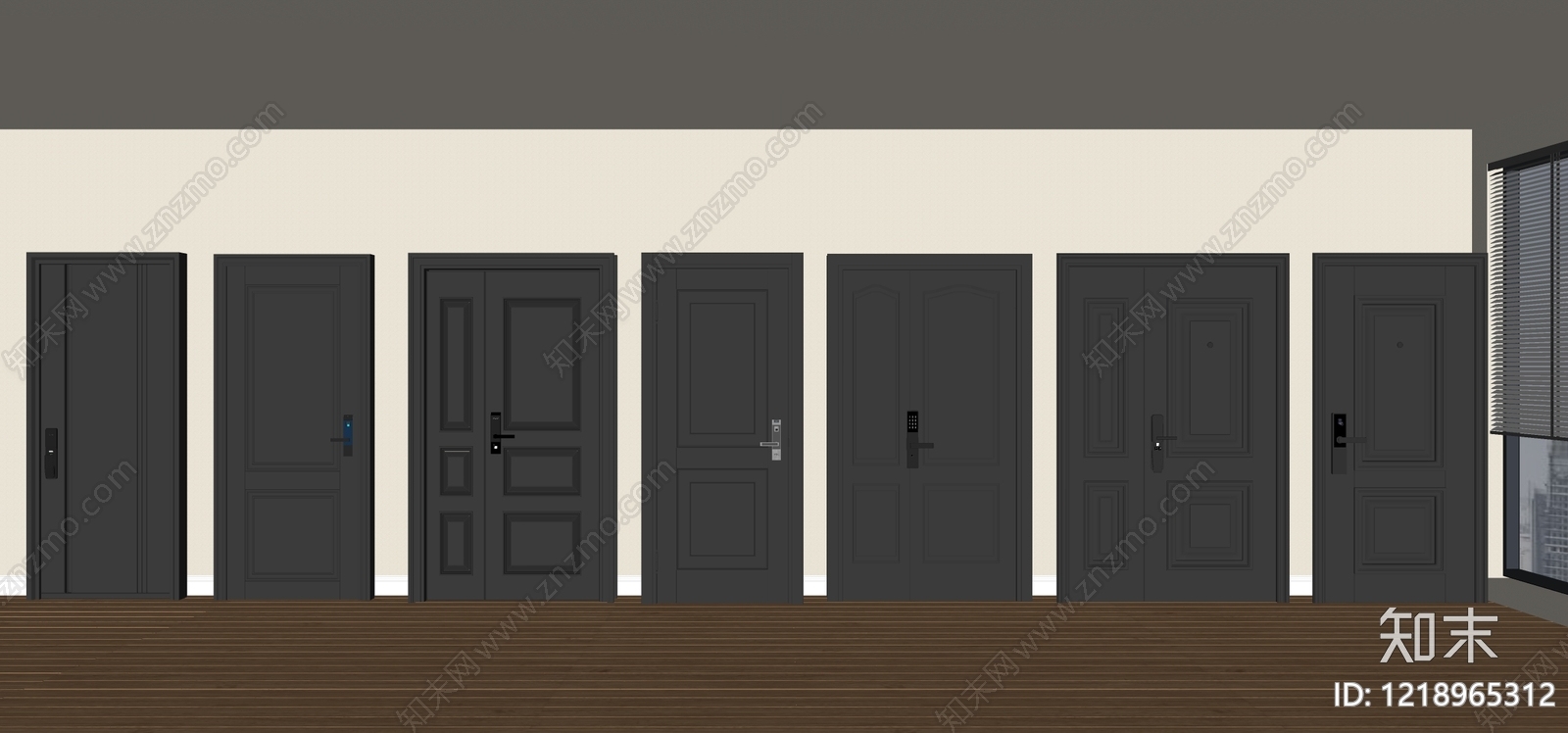 现代简约门窗展厅SU模型下载【ID:1218965312】