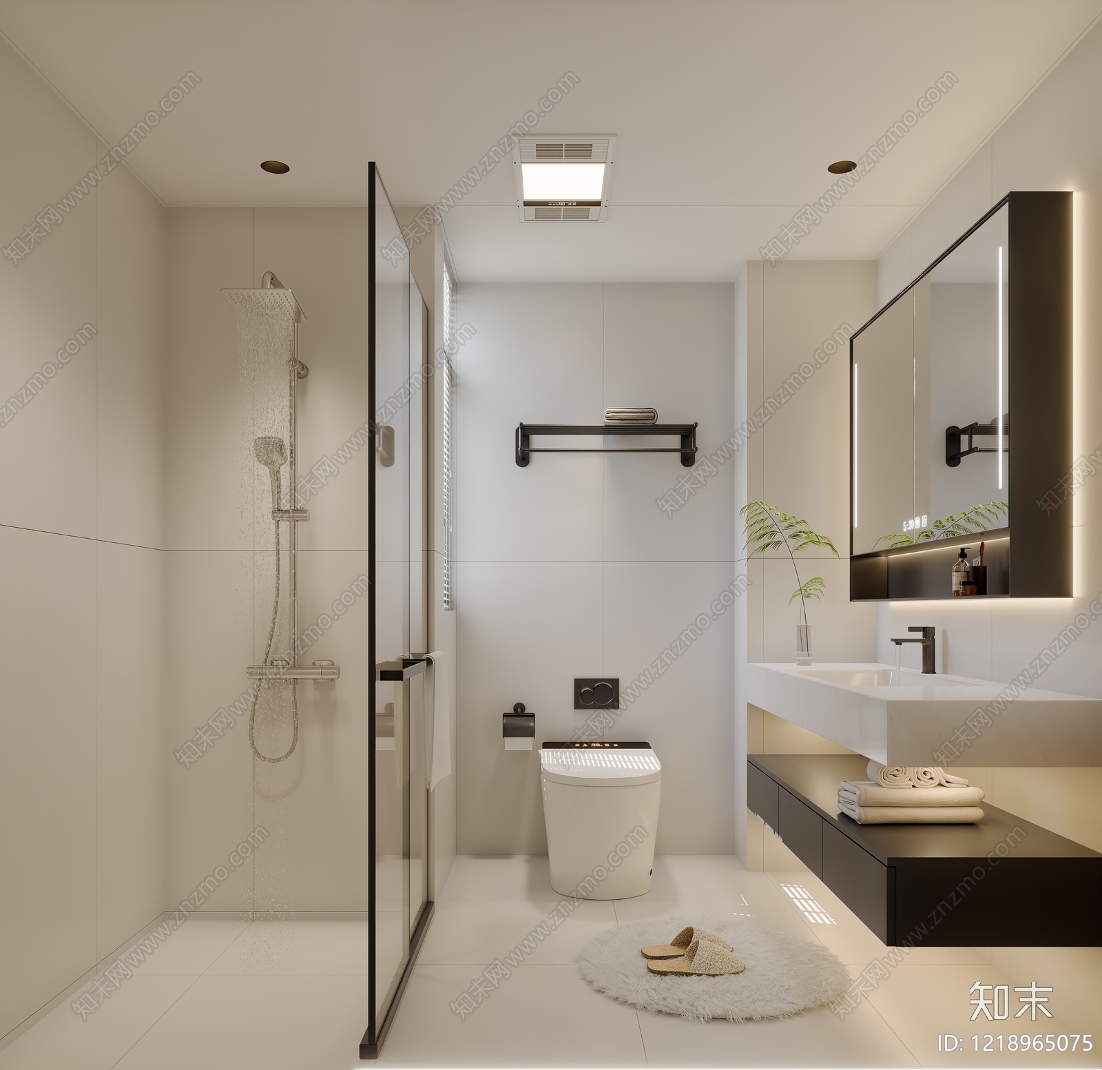极简卫生间3D模型下载【ID:1218965075】