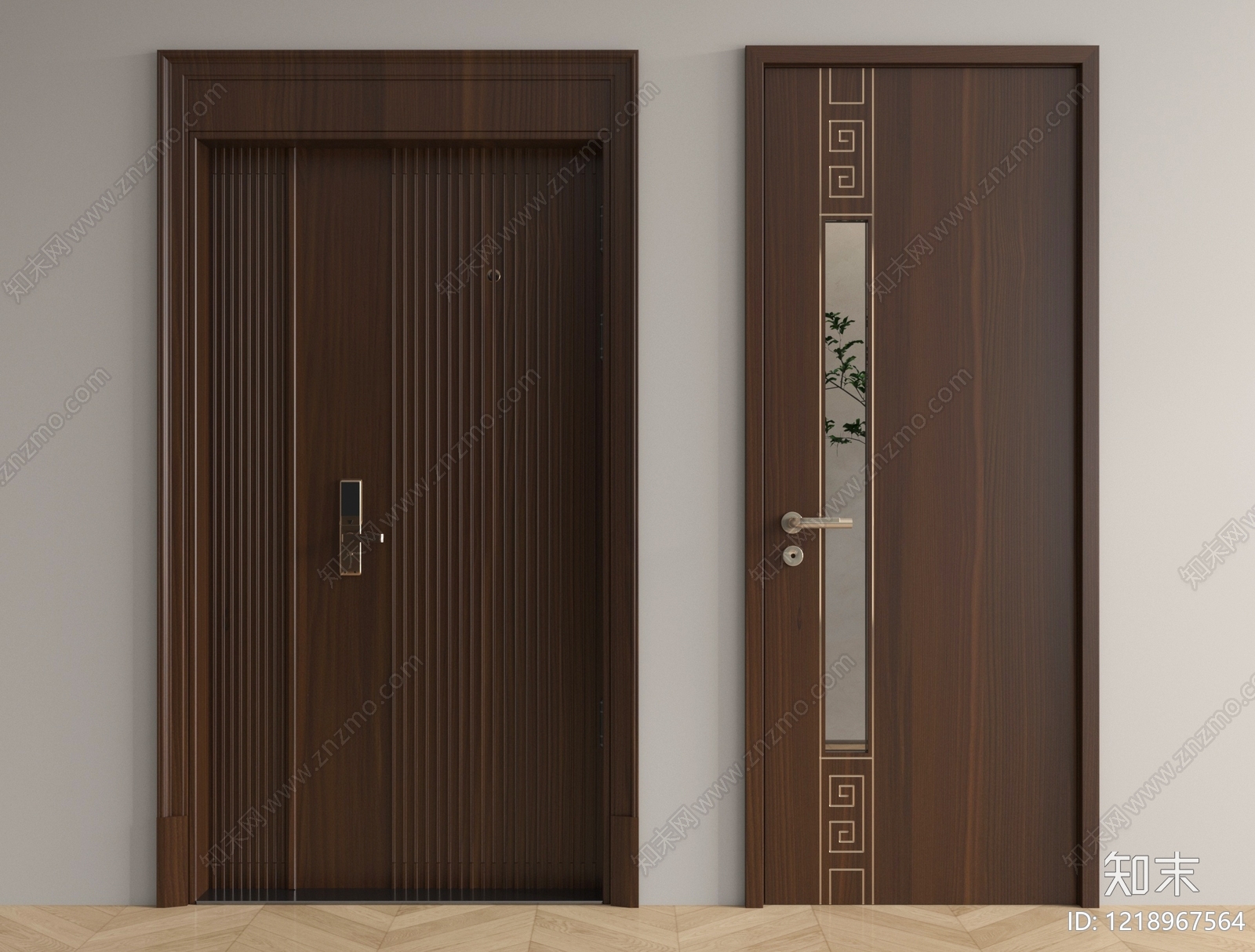 新中式门组合3D模型下载【ID:1218967564】