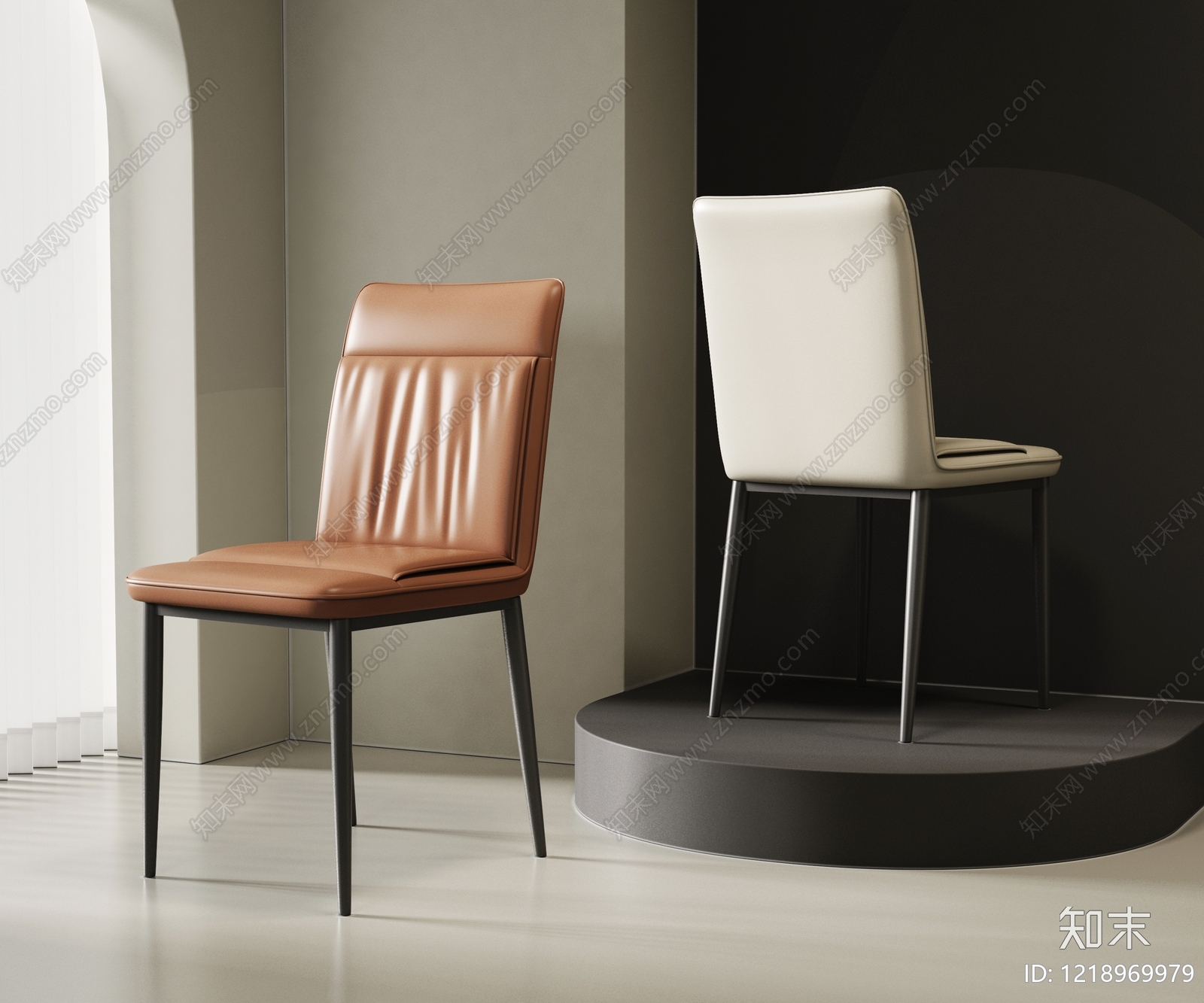 意式极简餐椅3D模型下载【ID:1218969979】