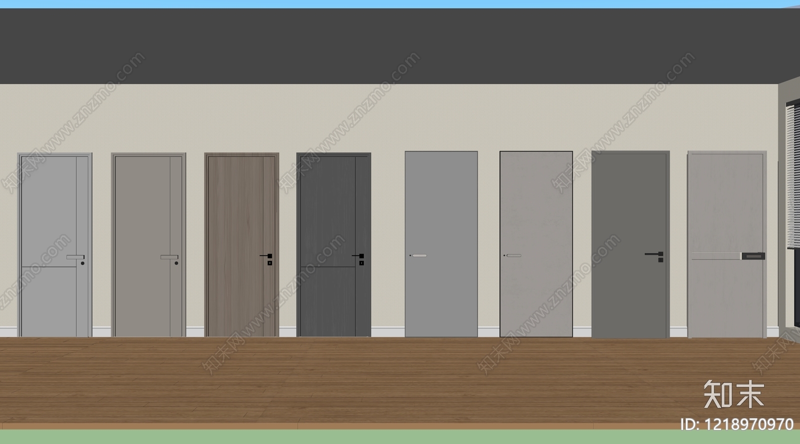 极简门窗展厅SU模型下载【ID:1218970970】