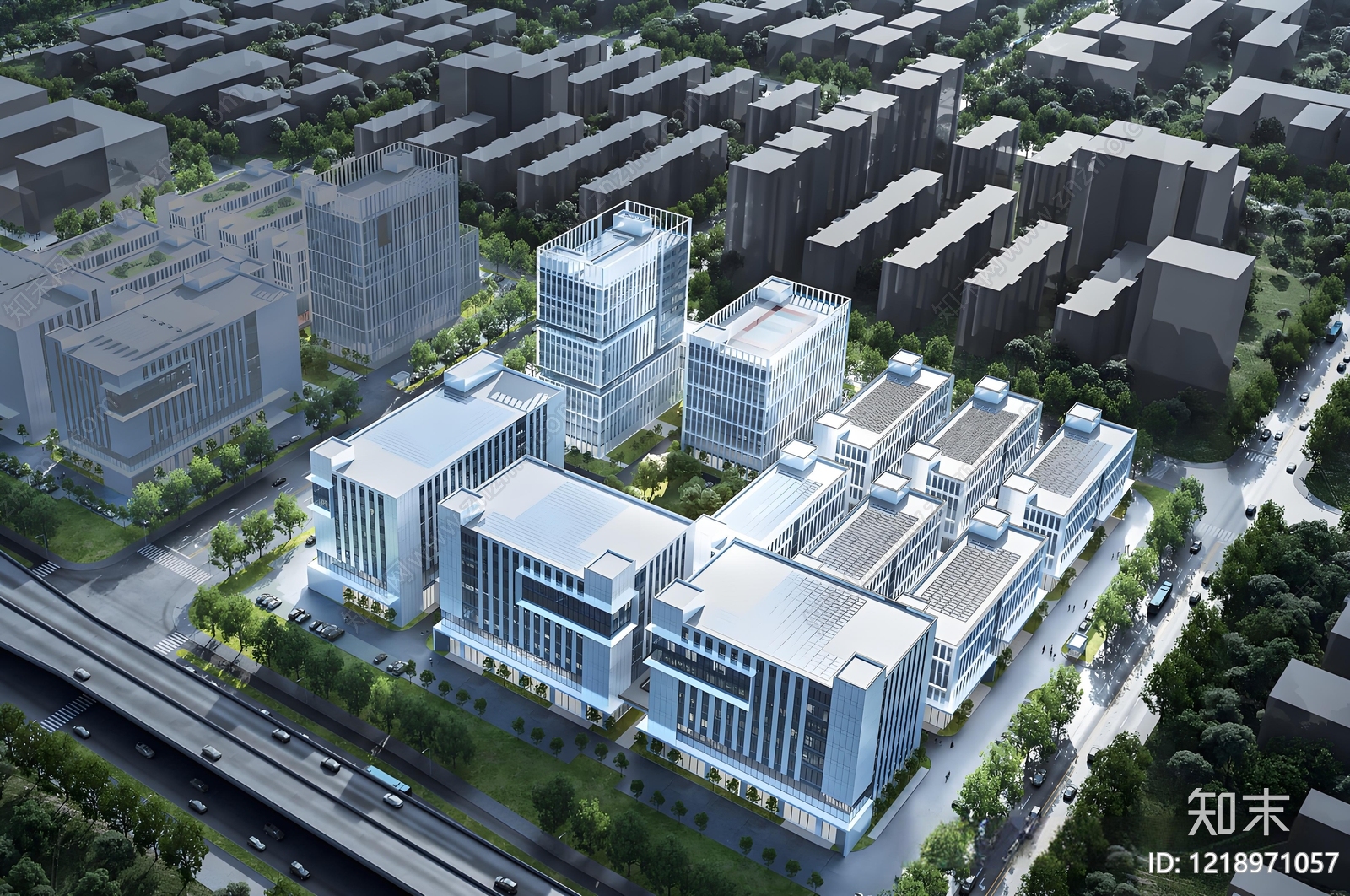 产业园建筑cad施工图下载【ID:1218971057】