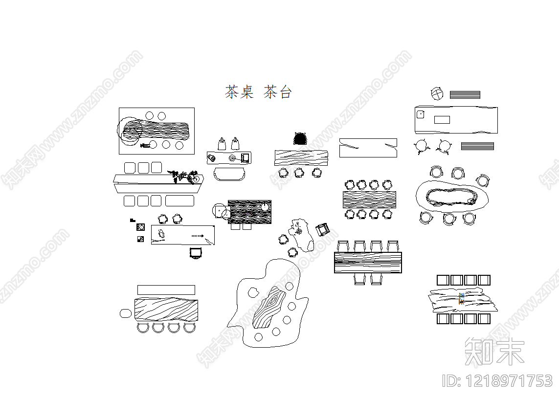 桌椅cad施工图下载【ID:1218971753】