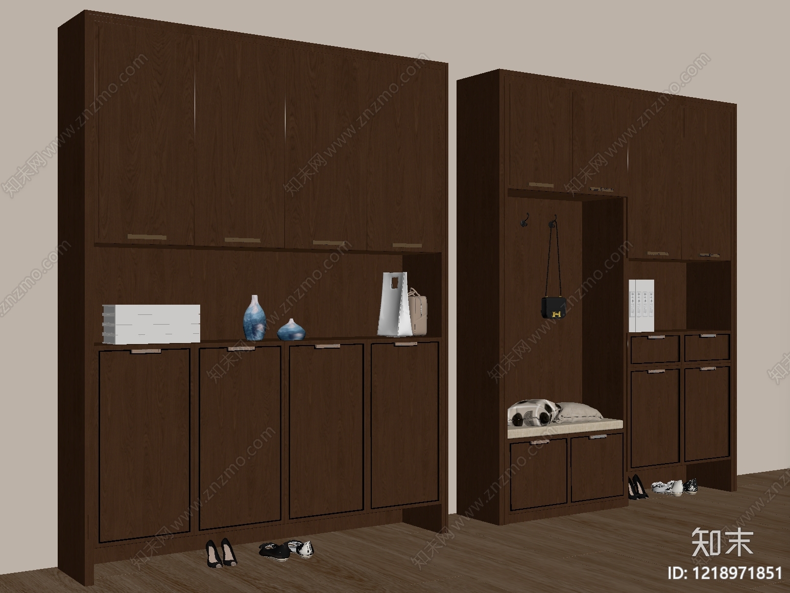 现代简约玄关柜SU模型下载【ID:1218971851】