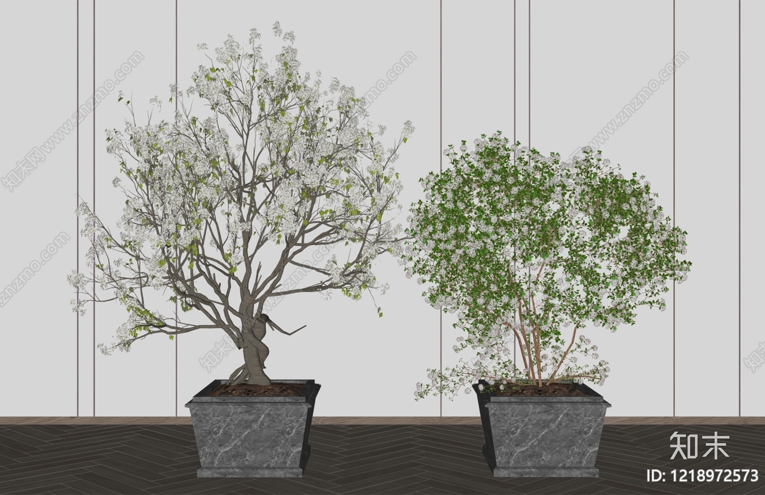 现代简约盆栽SU模型下载【ID:1218972573】