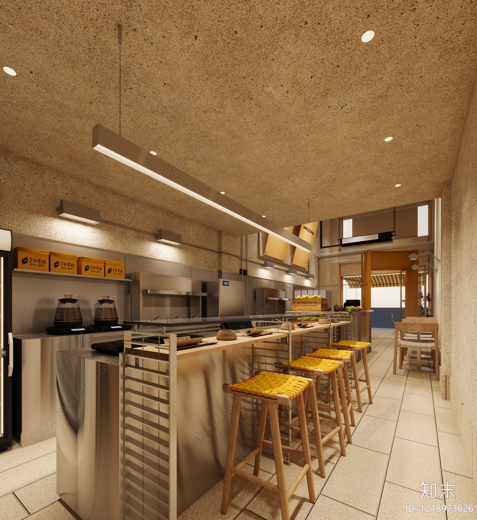 工业风咖啡厅3D模型下载【ID:1218973626】