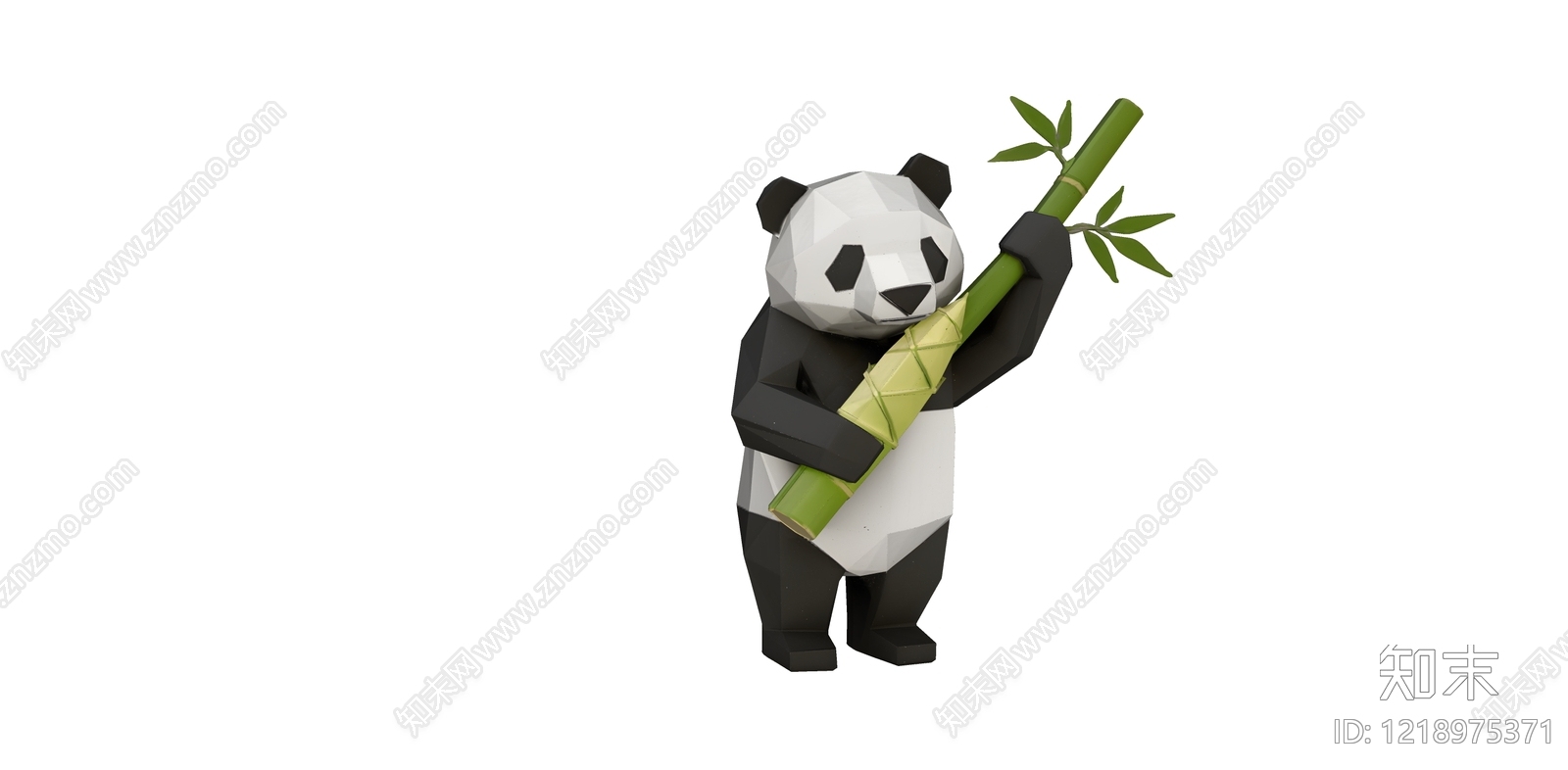 低多边形风格雕塑SU模型下载【ID:1218975371】