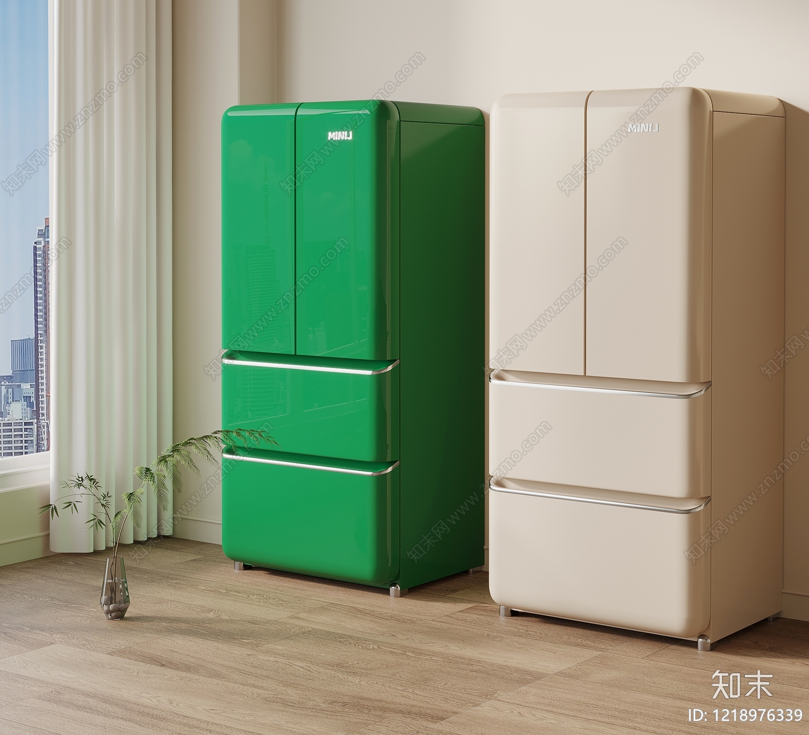复古冰箱3D模型下载【ID:1218976339】