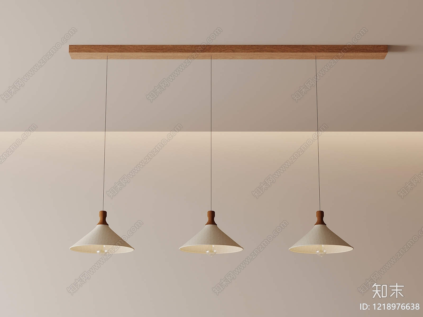 日式餐厅吊灯3D模型渲染效果图