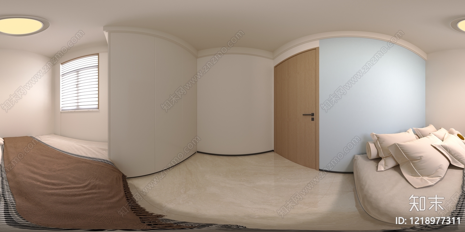 奶油风家居卧室3D模型下载【ID:1218977311】