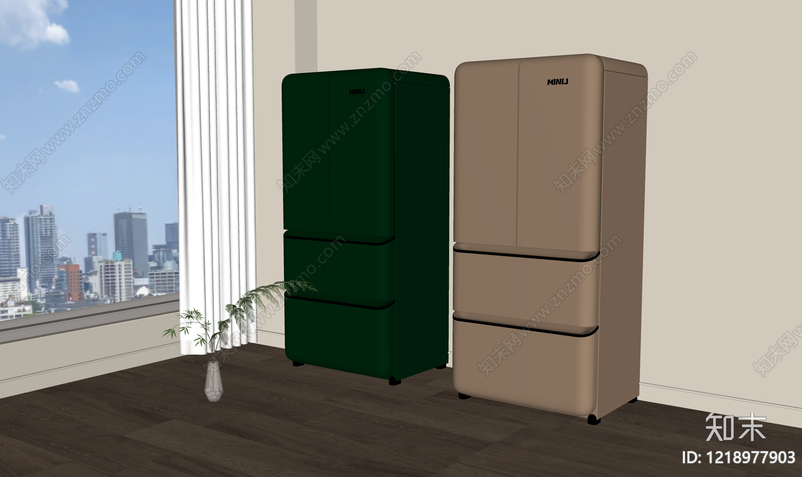 复古冰箱SU模型下载【ID:1218977903】