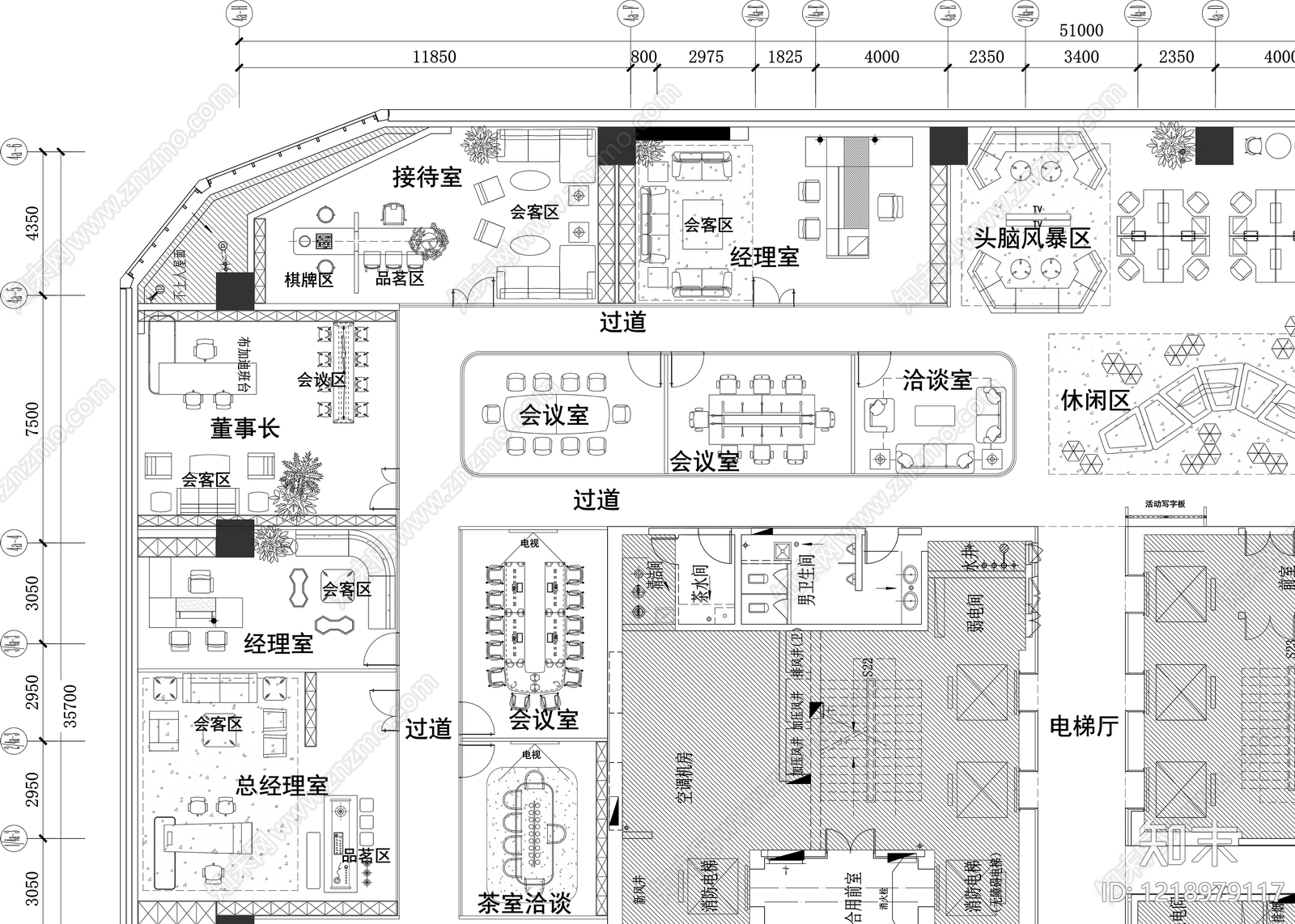 整体办公空间cad施工图下载【ID:1218979117】