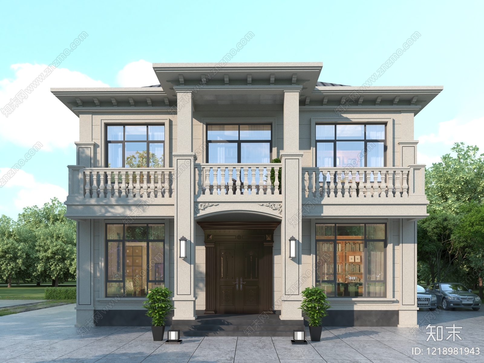 欧式别墅外观3D模型下载【ID:1218981943】