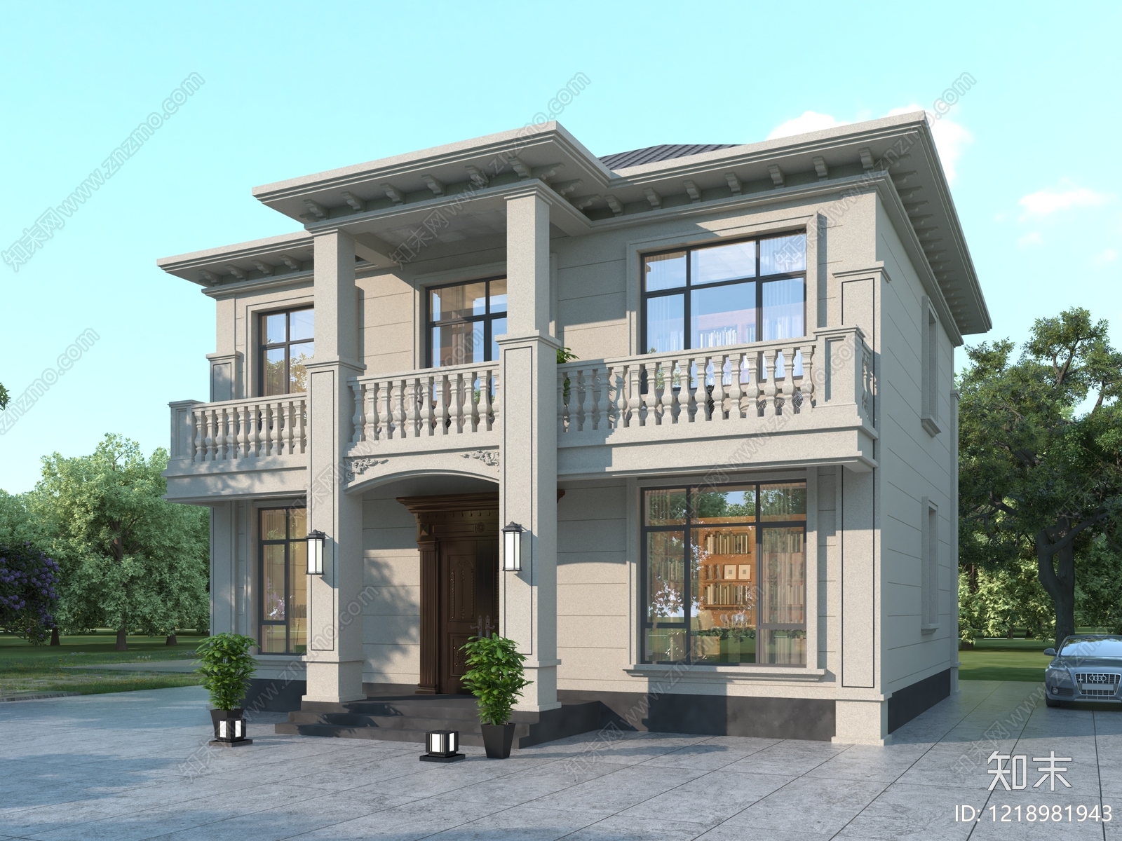 欧式别墅外观3D模型下载【ID:1218981943】
