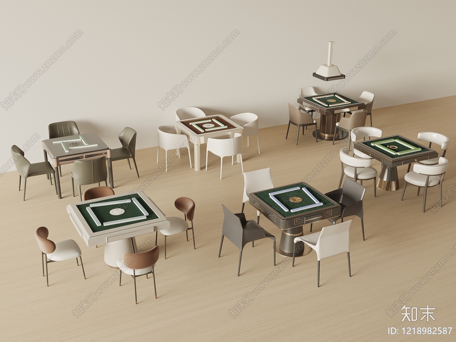 现代简约麻将桌3D模型下载【ID:1218982587】