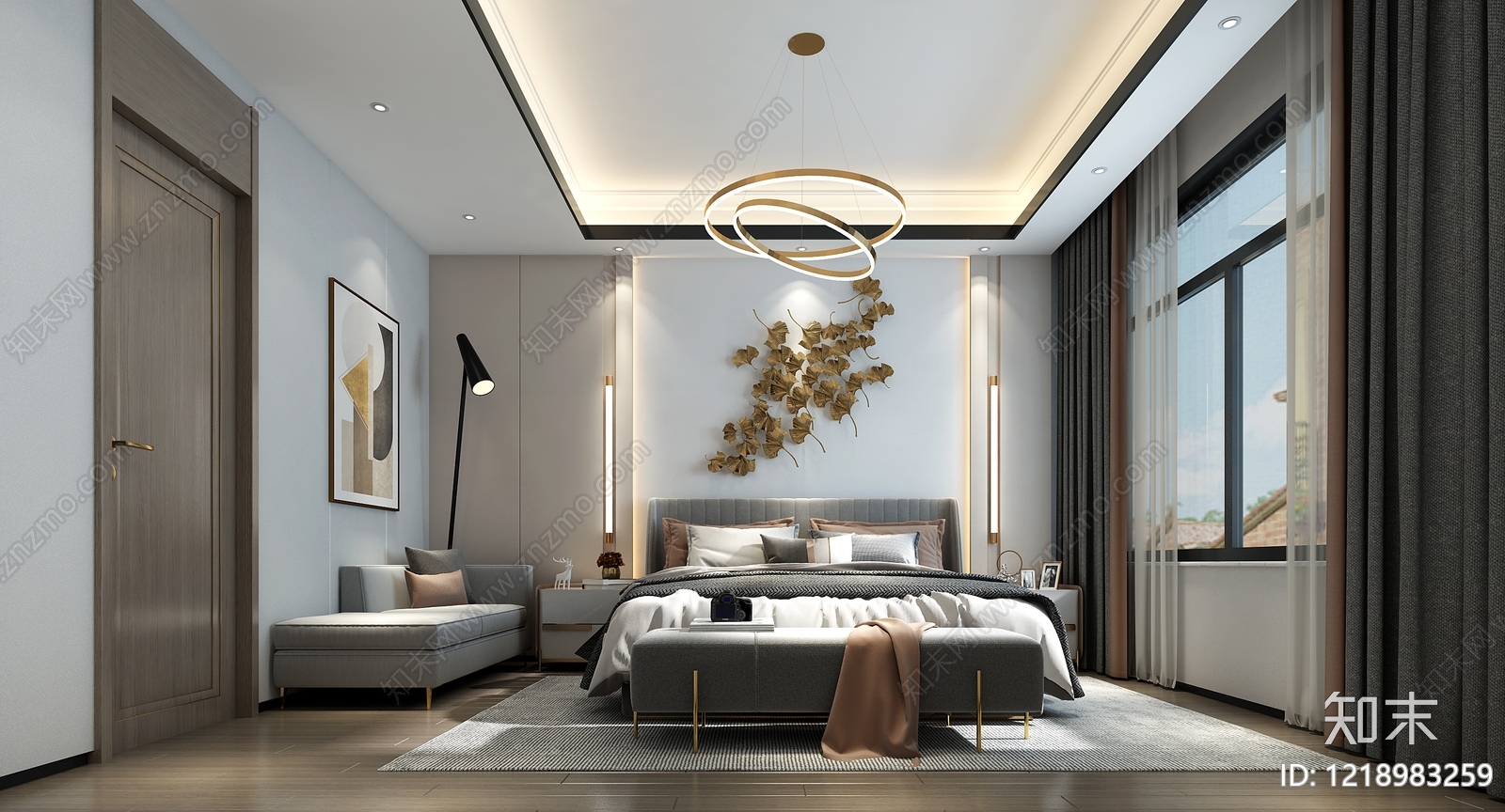 现代轻奢别墅客厅3D模型下载【ID:1218983259】