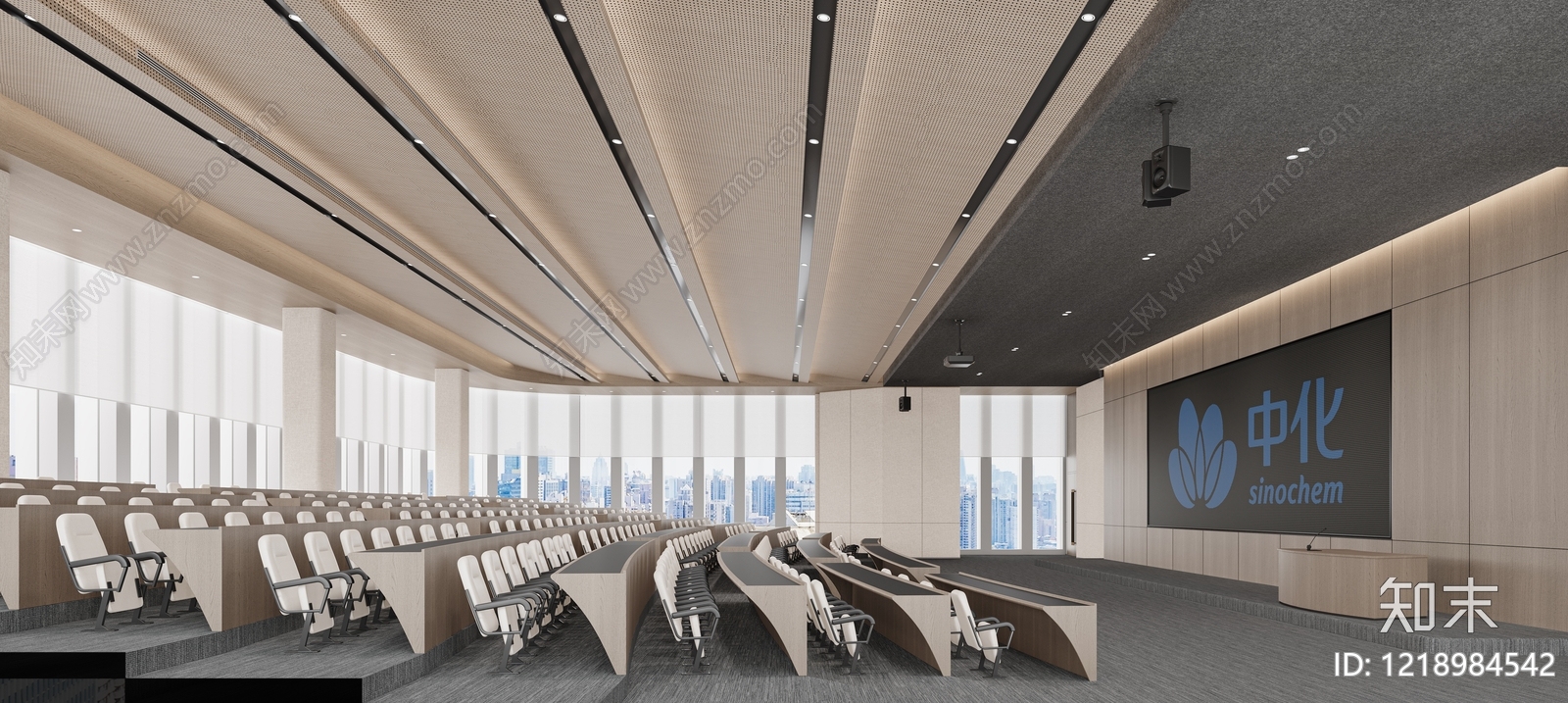 现代简约报告厅3D模型下载【ID:1218984542】