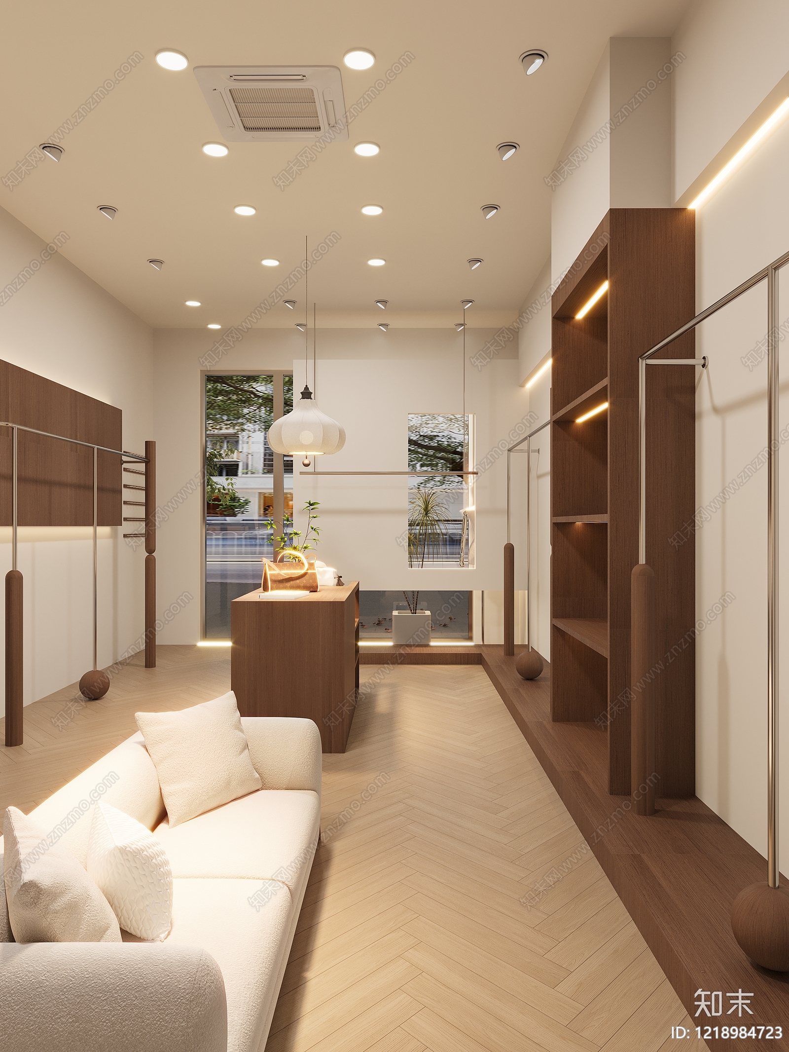 奶油风服装店3D模型下载【ID:1218984723】