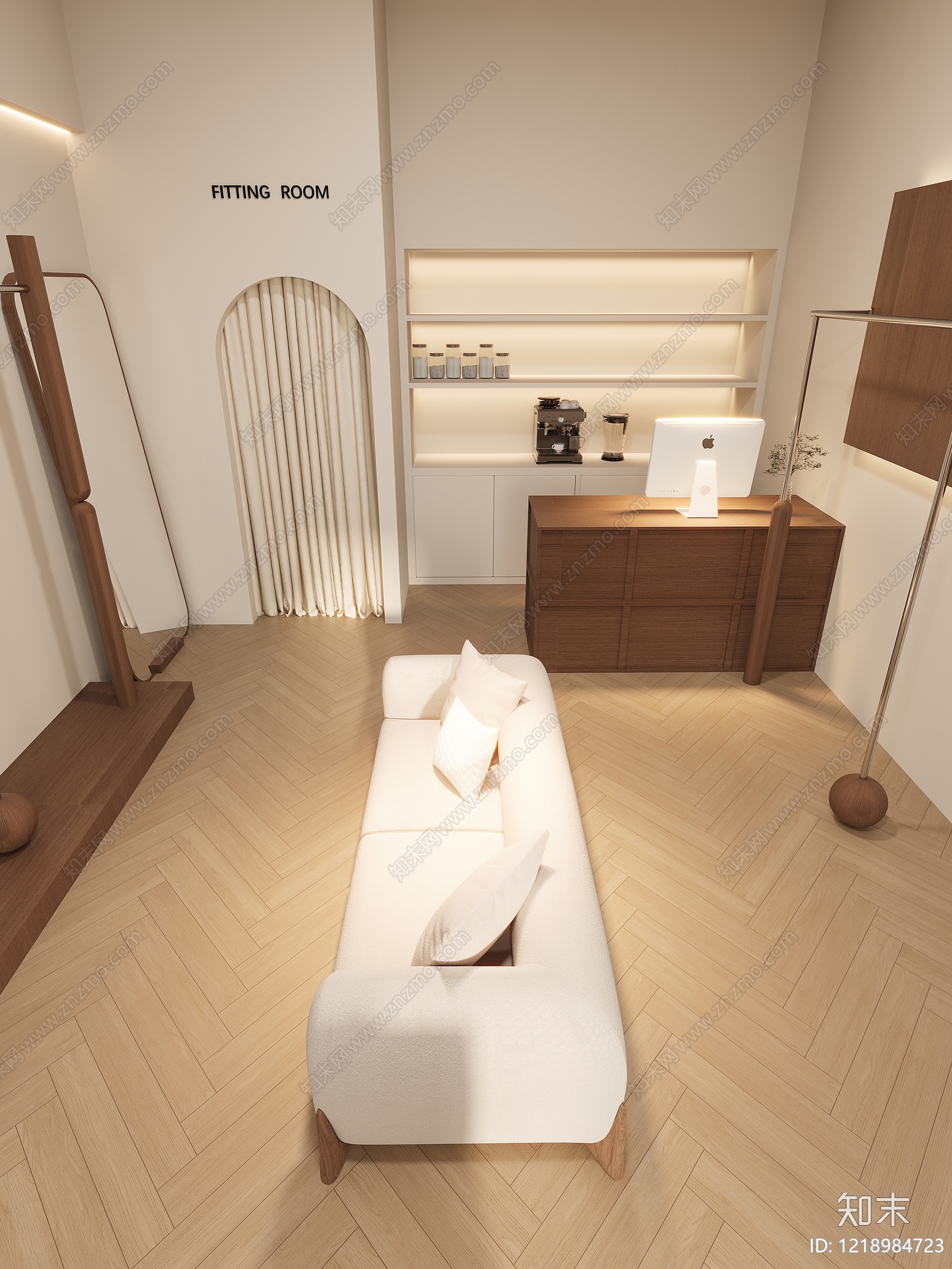 奶油风服装店3D模型下载【ID:1218984723】