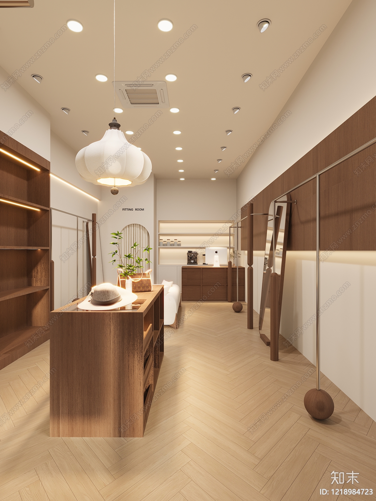 奶油风服装店3D模型下载【ID:1218984723】