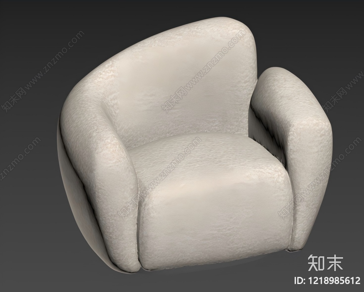 奶油风单人沙发3D模型下载【ID:1218985612】