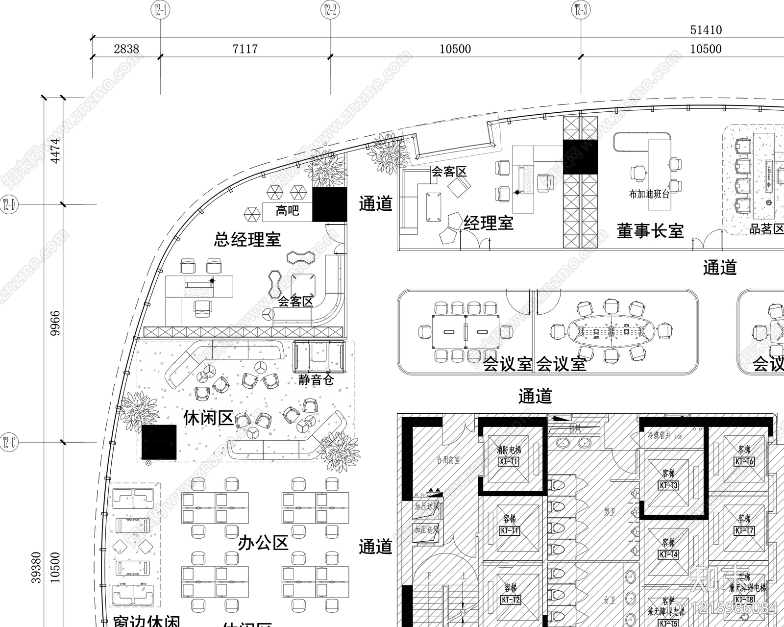 整体办公空间cad施工图下载【ID:1218986084】