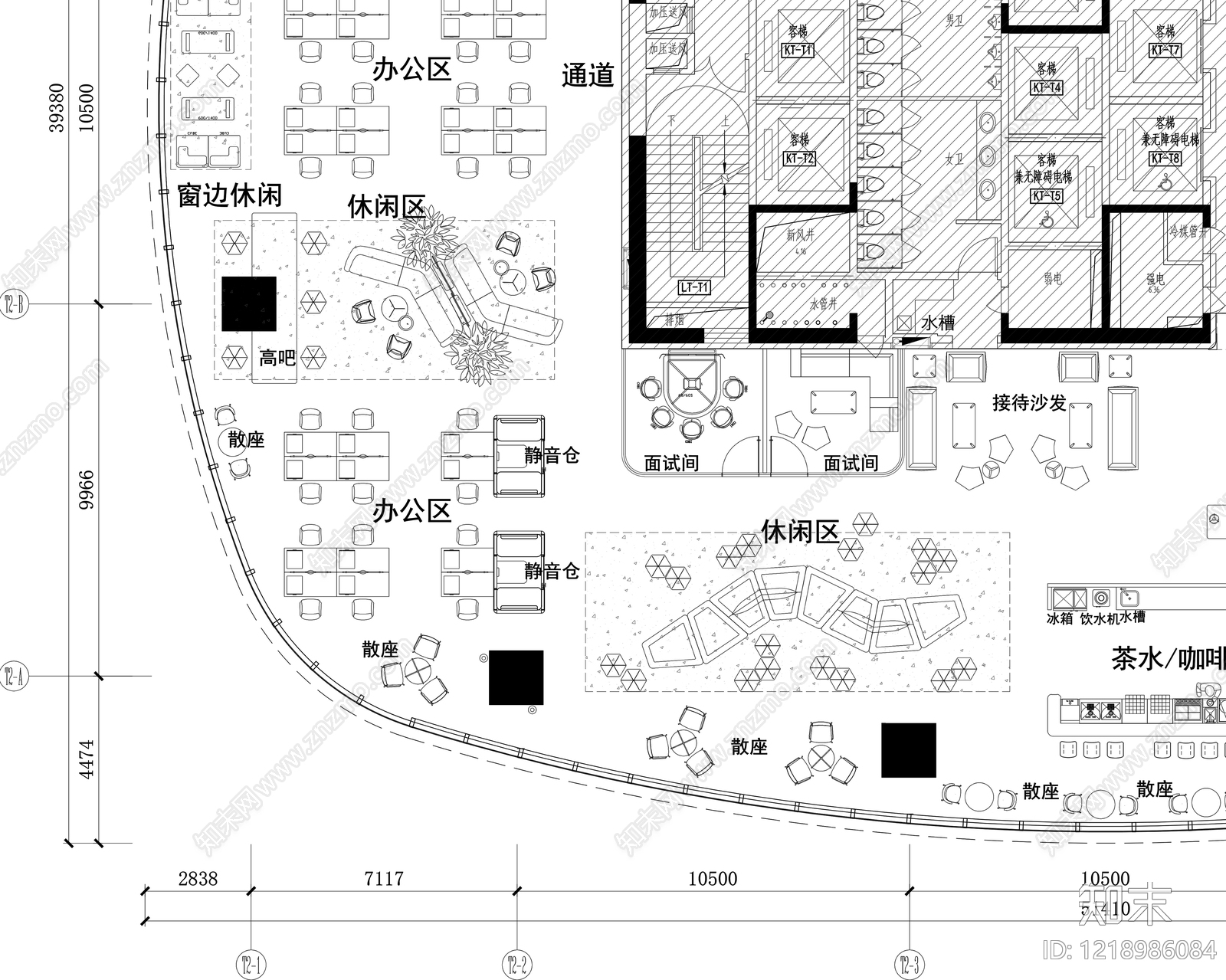 整体办公空间cad施工图下载【ID:1218986084】
