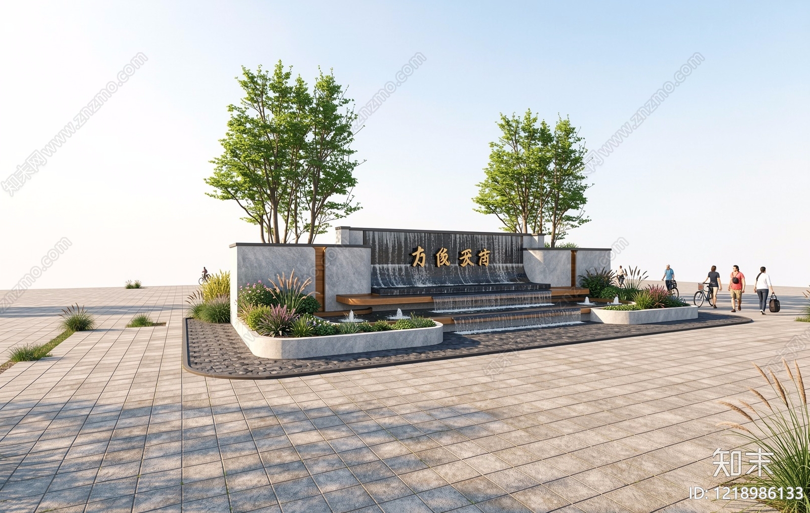 新中式景观景墙SU模型下载【ID:1218986133】