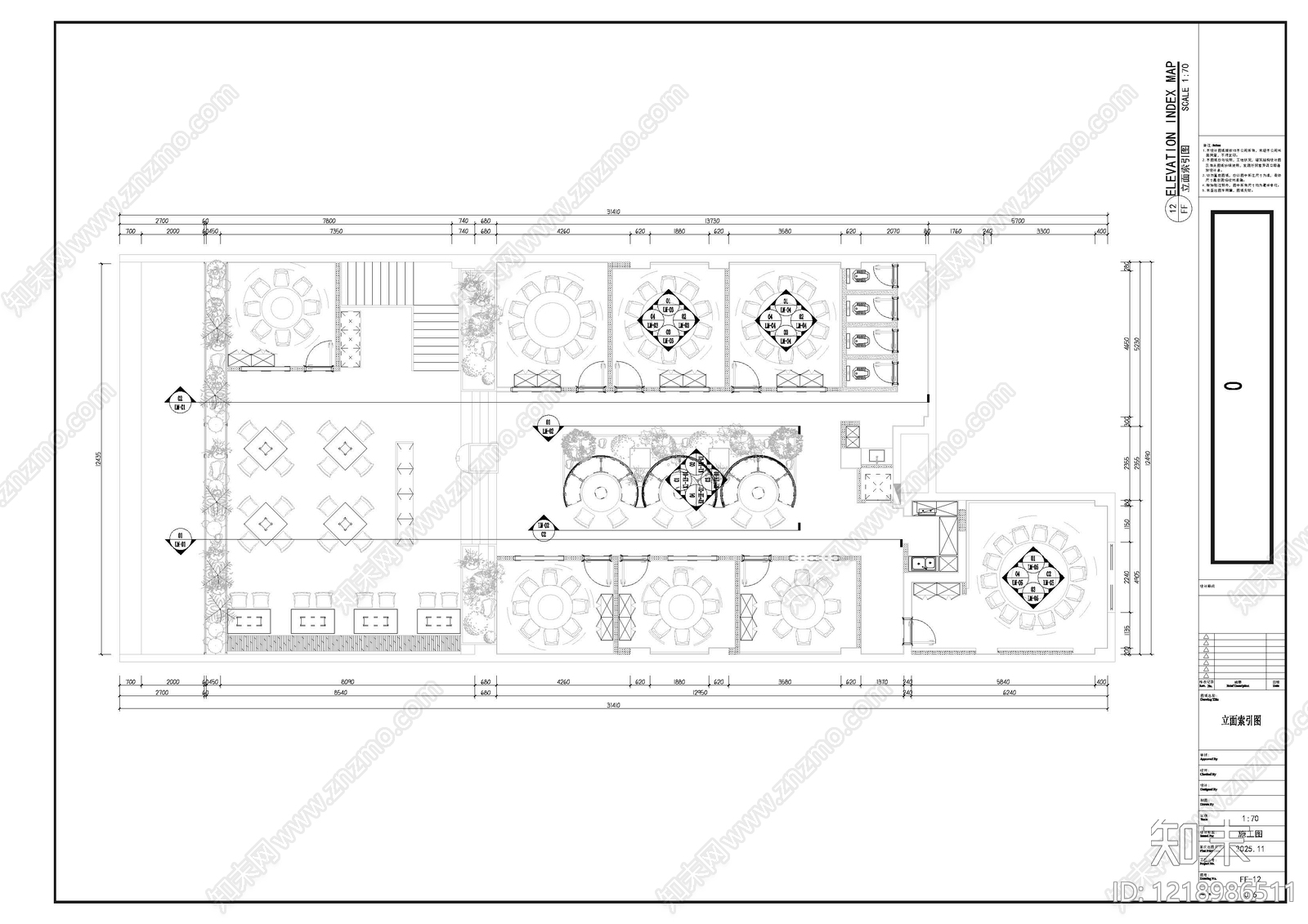 烧烤店cad施工图下载【ID:1218986511】