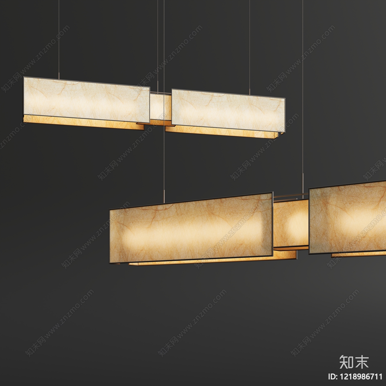 新中式灯具组合3D模型下载【ID:1218986711】