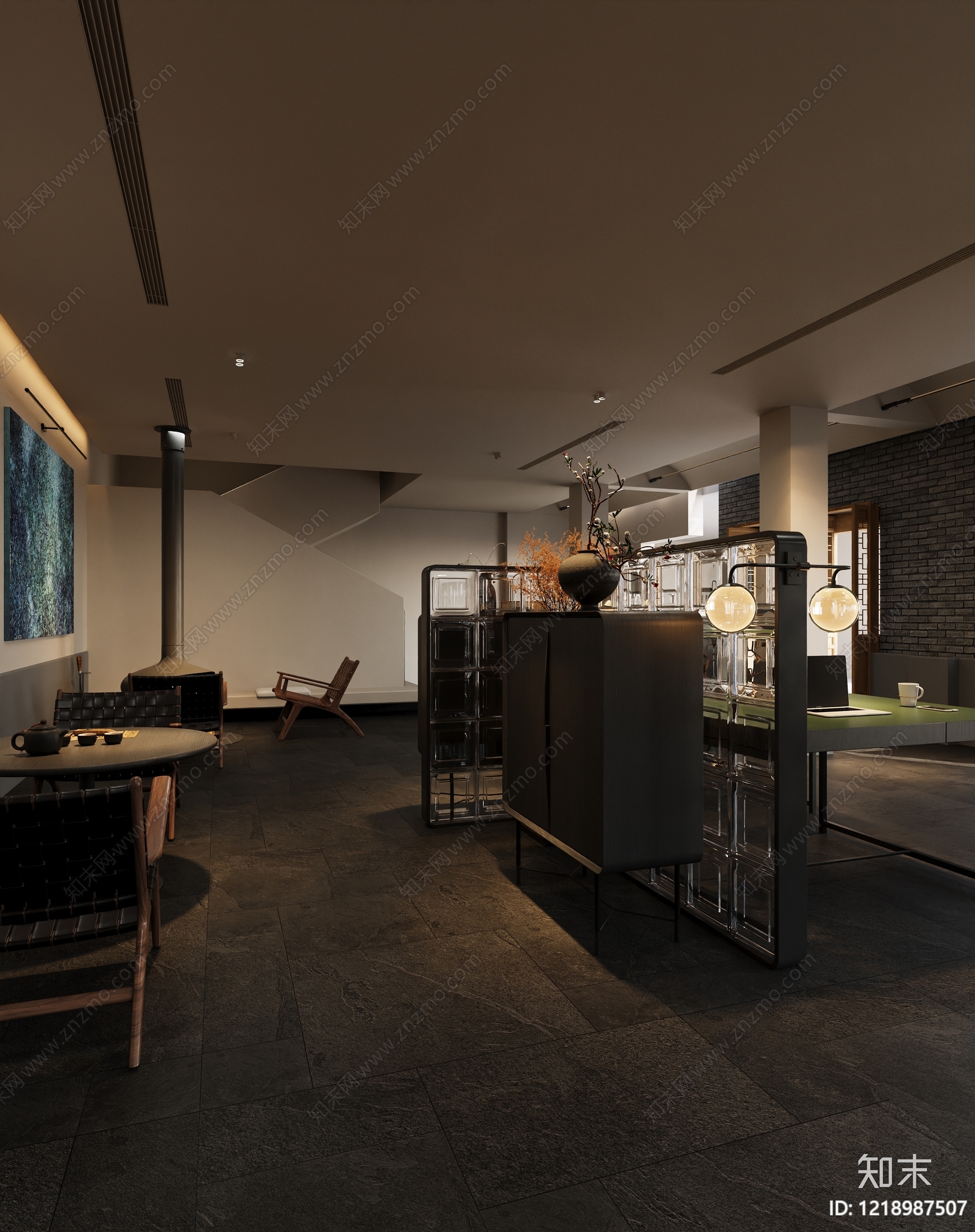 新中式工作室3D模型下载【ID:1218987507】
