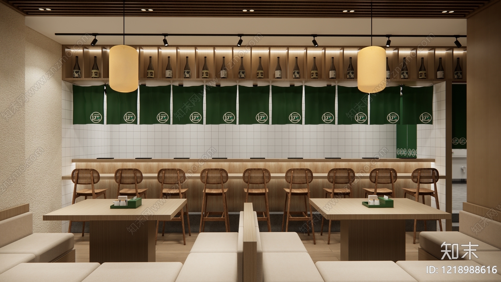 日式日料店SU模型下载【ID:1218988616】