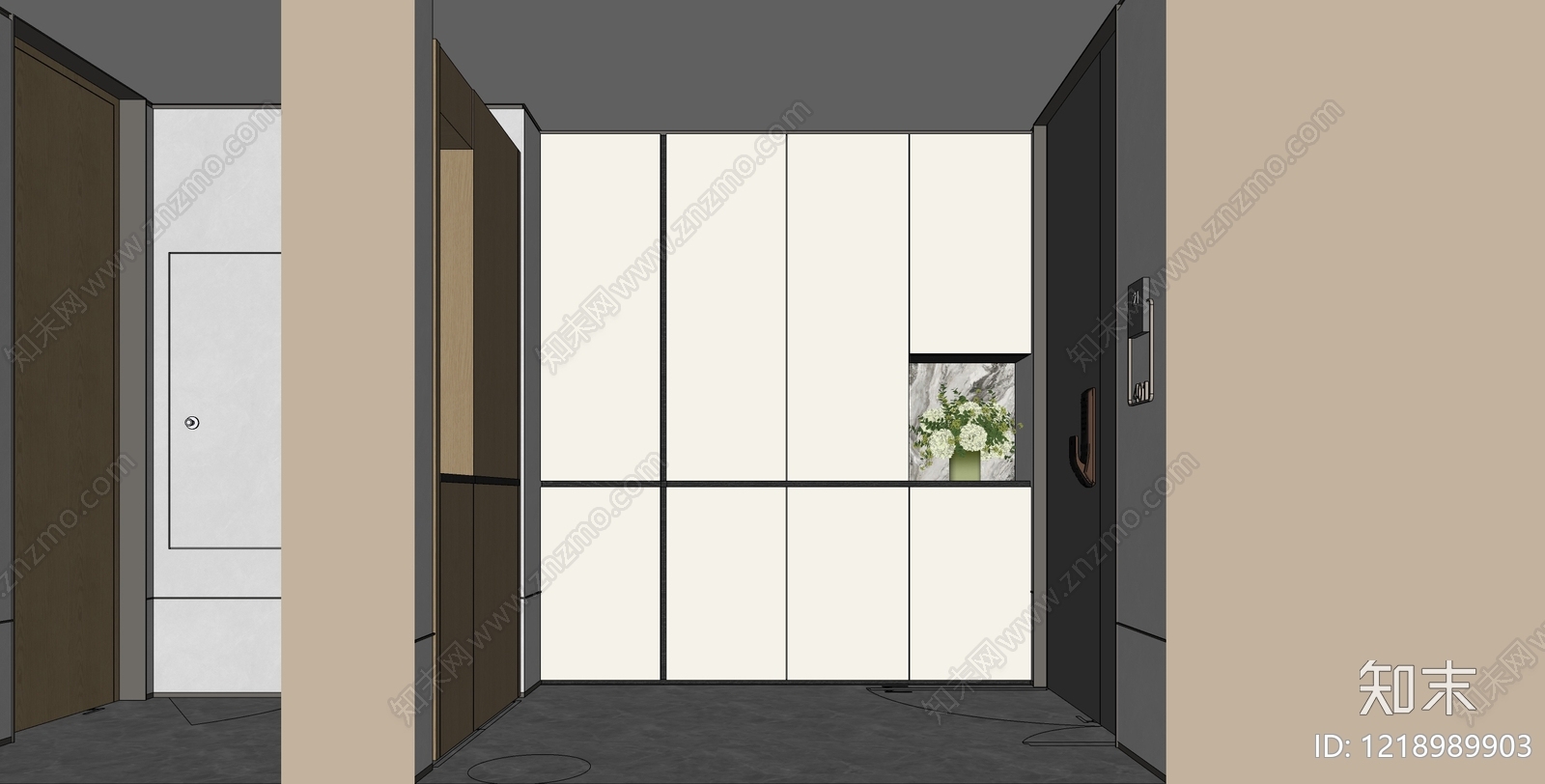 极简玄关SU模型下载【ID:1218989903】