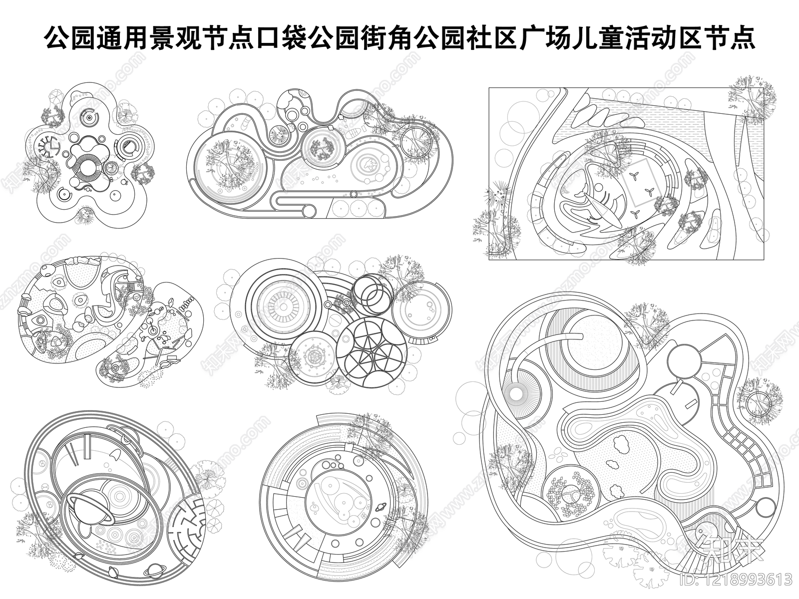 综合性公园cad施工图下载【ID:1218993613】