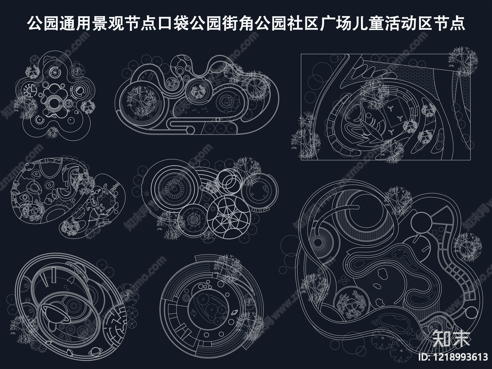 综合性公园cad施工图下载【ID:1218993613】