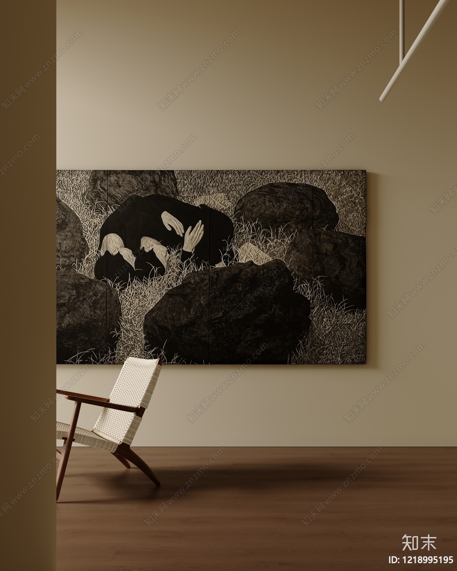 侘寂挂画SU模型下载【ID:1218995195】