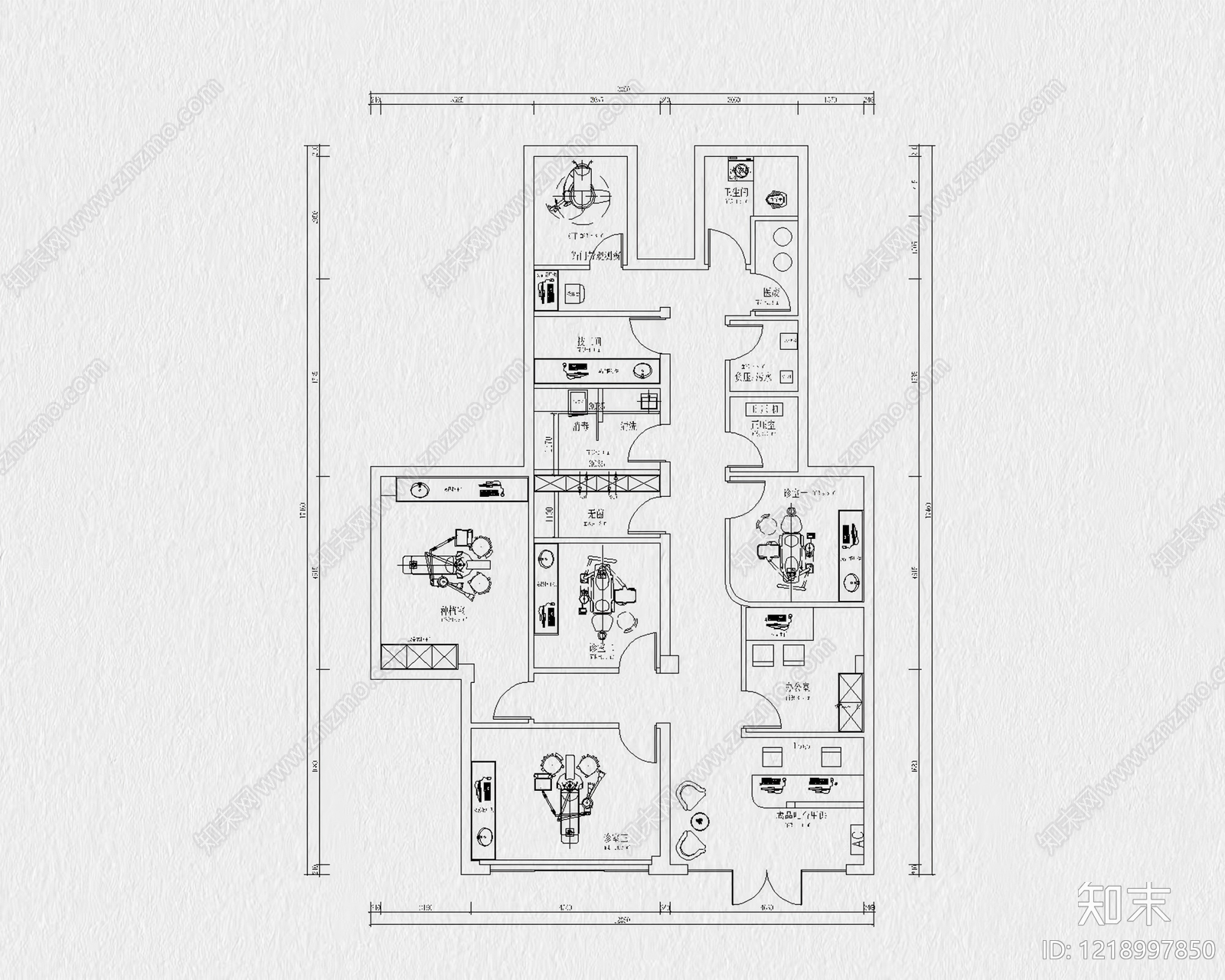 25套口腔诊所牙科医院CAD施工图cad施工图下载【ID:1218997850】