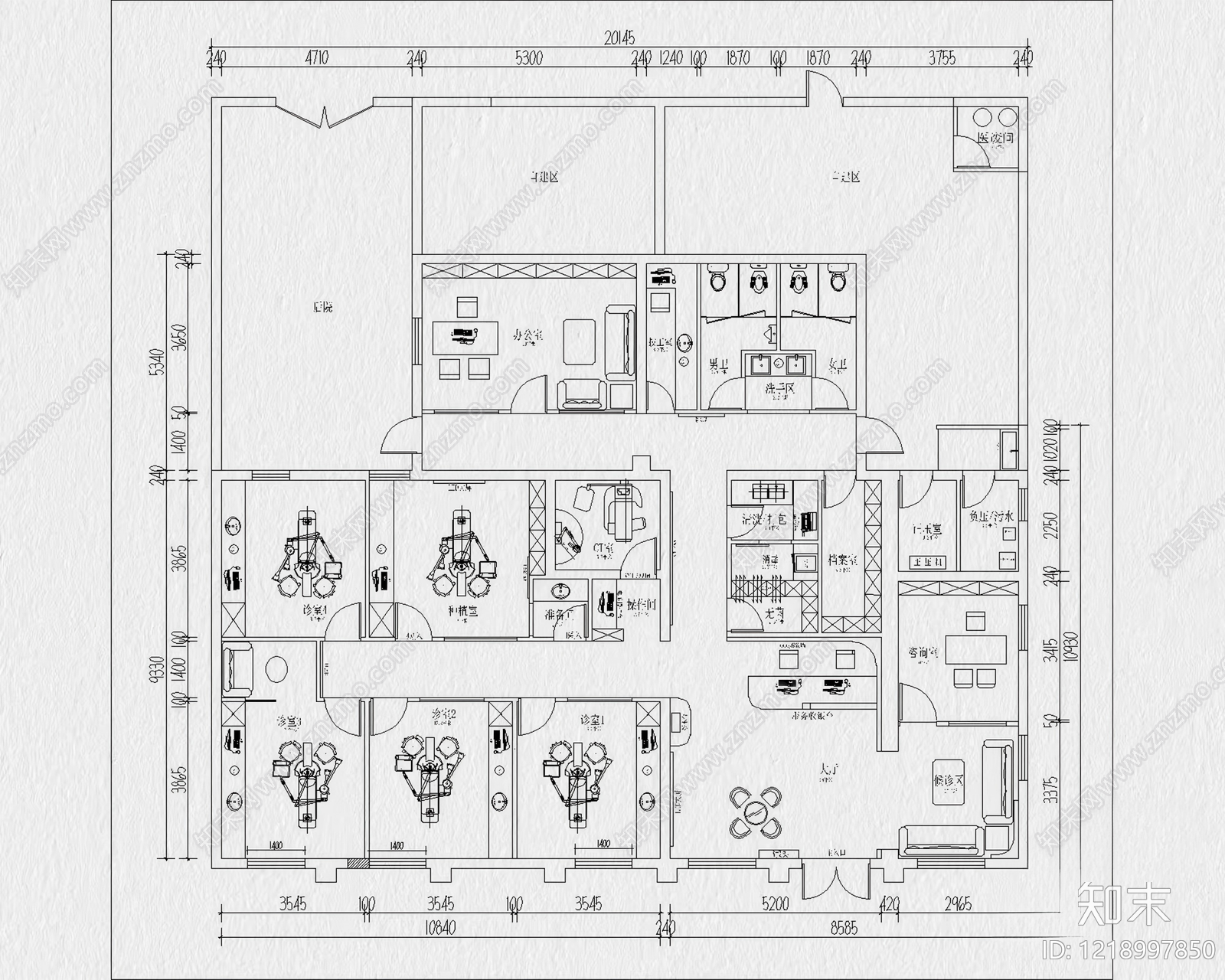 25套口腔诊所牙科医院CAD施工图cad施工图下载【ID:1218997850】