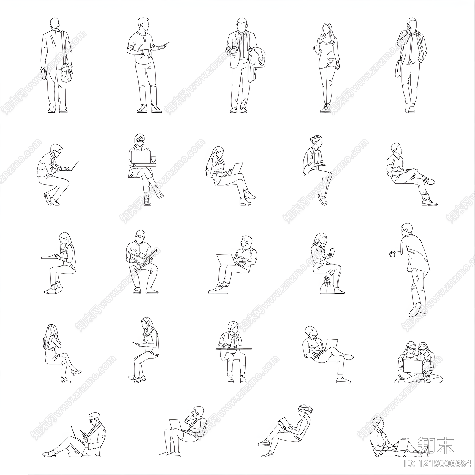 人物cad施工图下载【ID:1219006684】